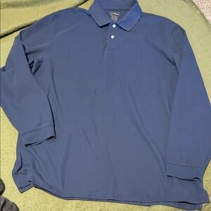 L.L. Bean Navy Long Sleeve Polo